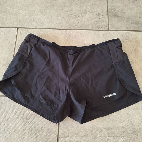 Patagonia Womens  BARELY BAGGIES Shorts Black Mini Outdoor Nylon Size M - Picture 1 of 7
